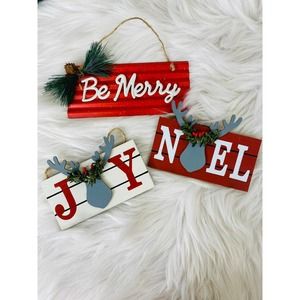 3 Farmhouse Holiday Ornaments Christmas Tree Decor
